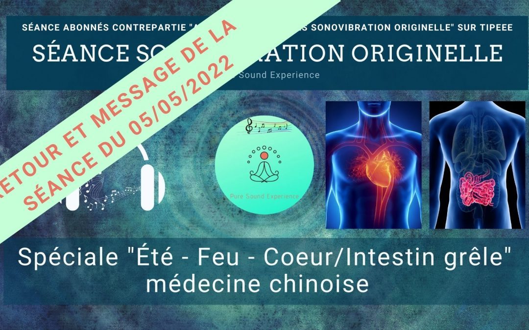 Retour et message reçu lors de la séance SonoVibration Originelle spéciale « Été – Feu – Coeur/Intestin grêle » médecine chinoise du 05/05
