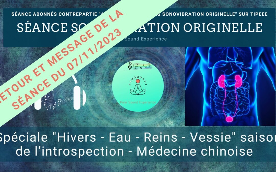 Retour et message reçu lors de la séance SonoVibration Originelle spéciale « Hivers – Eau – Reins – Vessie » du 07/11/2023