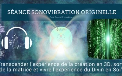 11/12/2023 Séance SonoVibration Originelle spéciale « Transcender l’expérience de la création en 3D, sortir de la matrice et vivre l’expérience du Divin en Soi »