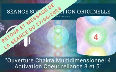 Retour et message reçu lors de la séance SonoVibration Originelle : “Ouverture Chakra Multidimensionnel 4 reliance 3-5 du 27/06/2024