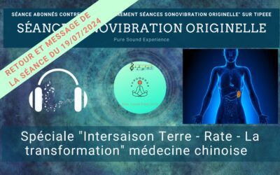 Retour et message reçu lors de la séance SonoVibration Originelle spéciale “Intersaison – Rate” médecine chinoise du 19/07/2024
